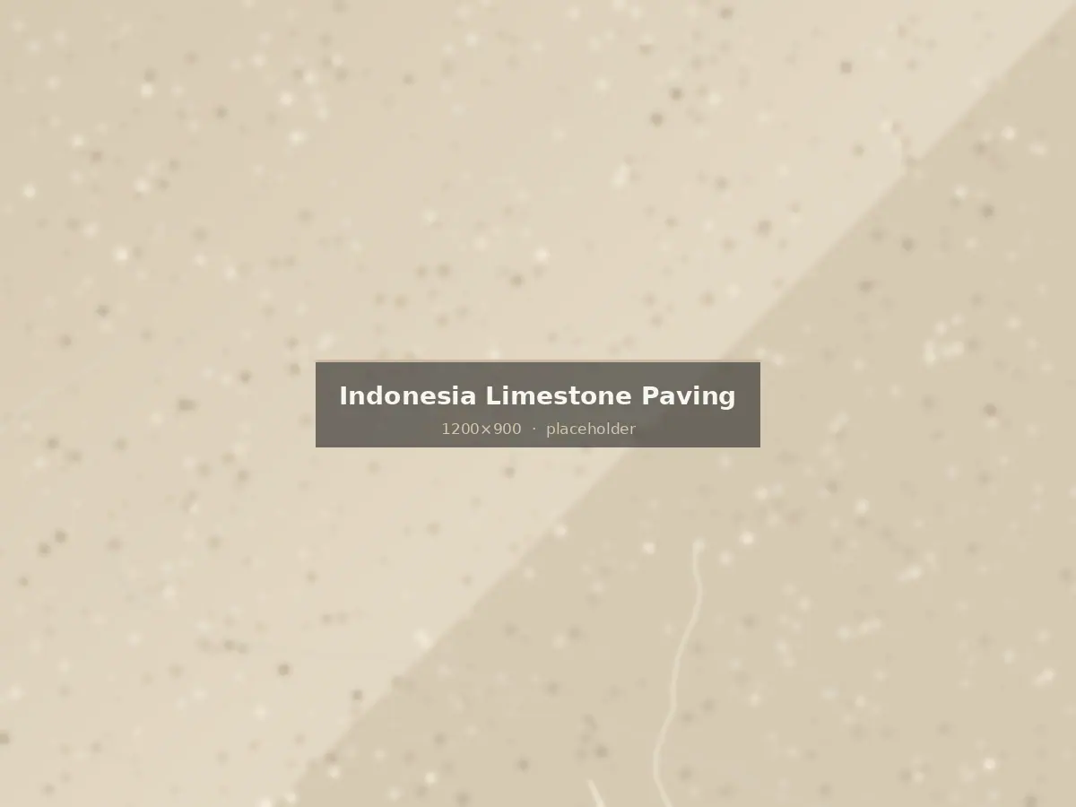 Indonesian limestone paving on a shaded garden terrace
