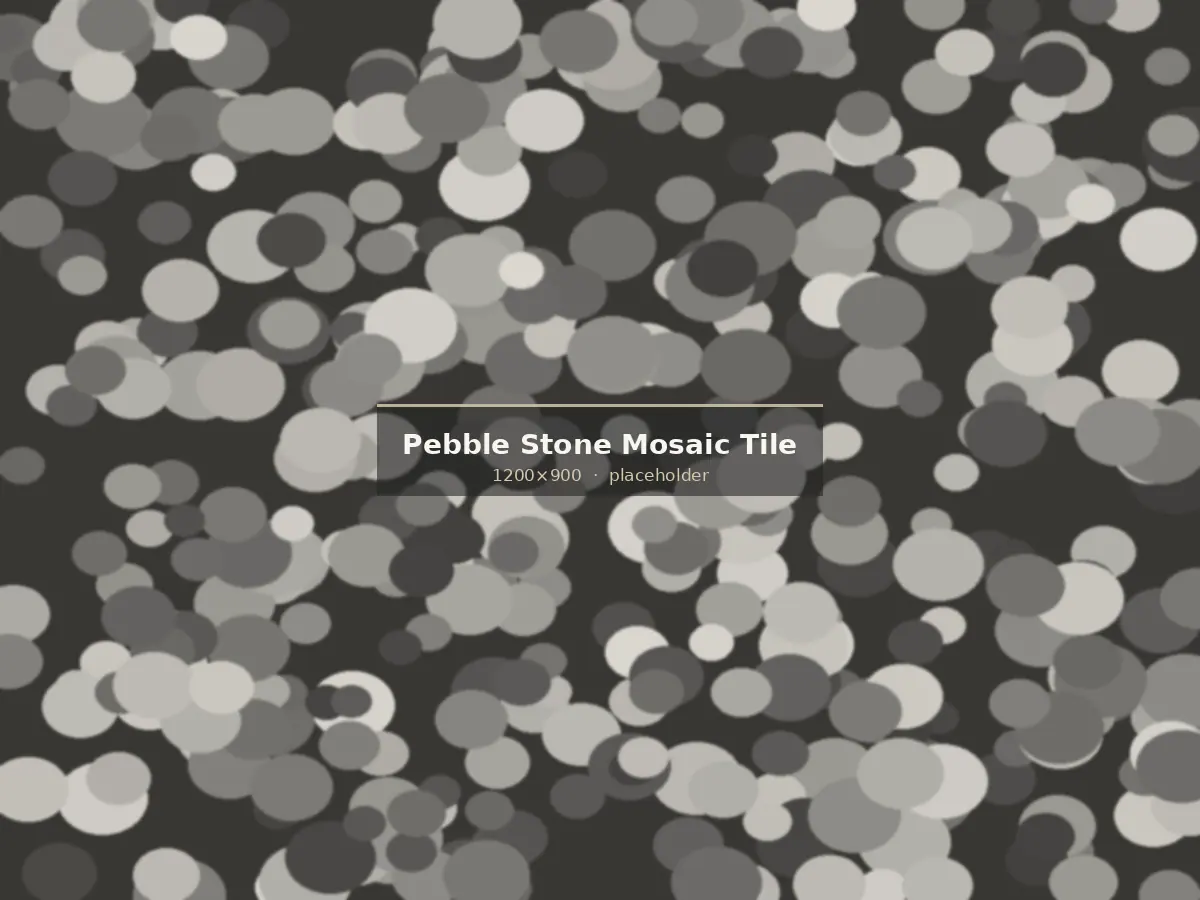 Pebble mosaic tile mounted on mesh backing