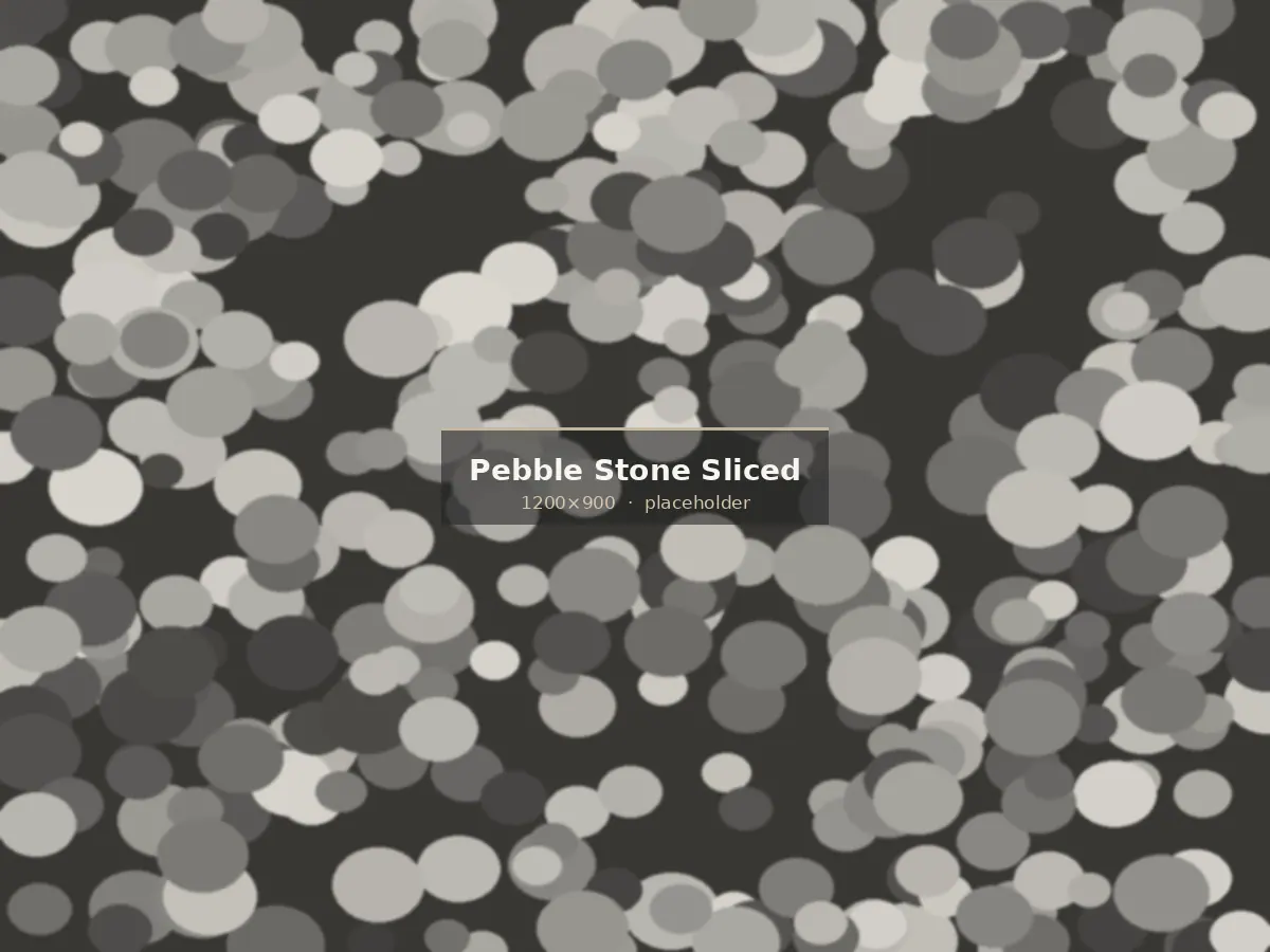 Sliced pebble mosaic tile with a flat top surface