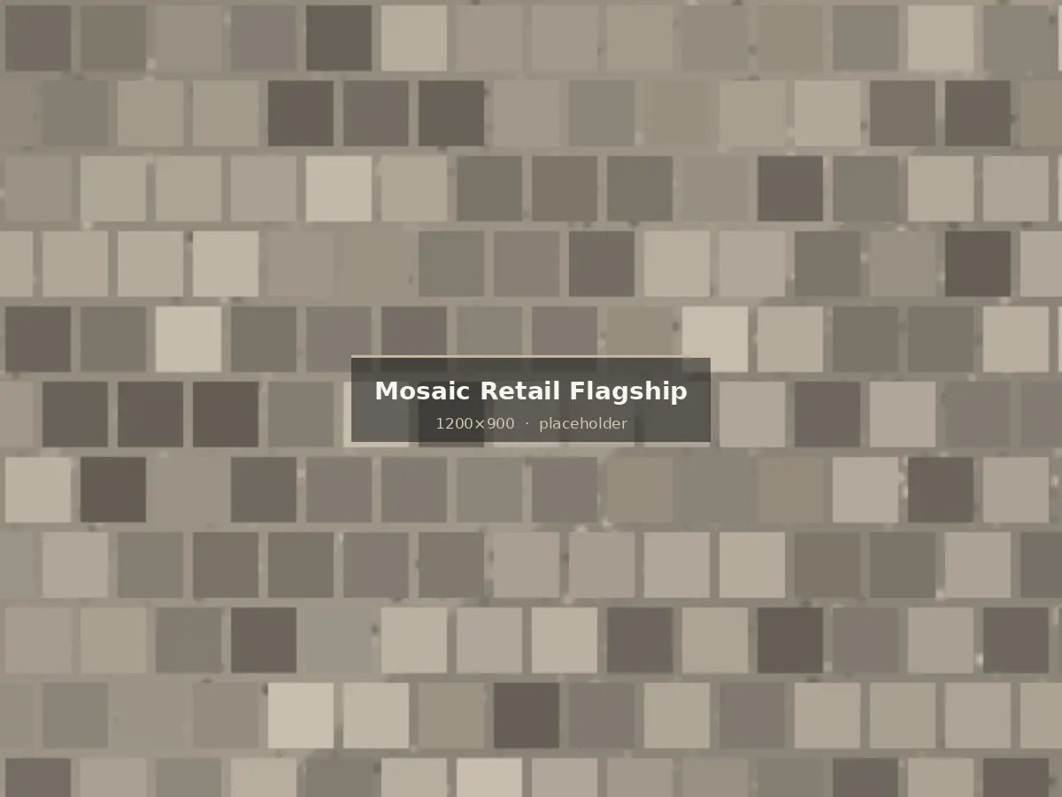 Honed andesite and marble mosaic module detail